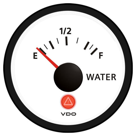 VDO Viewline Ivory Freshwater Gauge 12-24V - Use with VDO 10-180 Ohm Sender