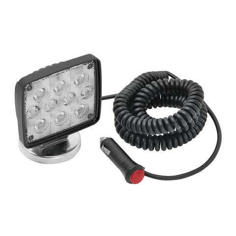 Wesbar Rectangular Auxiliary LED Work Light w-19' Coiled Cord & Magnetic Base