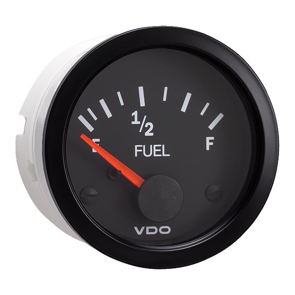 VDO Vision Black Fuel Gauge - Use with 240-33 Ohm Sender - 12V