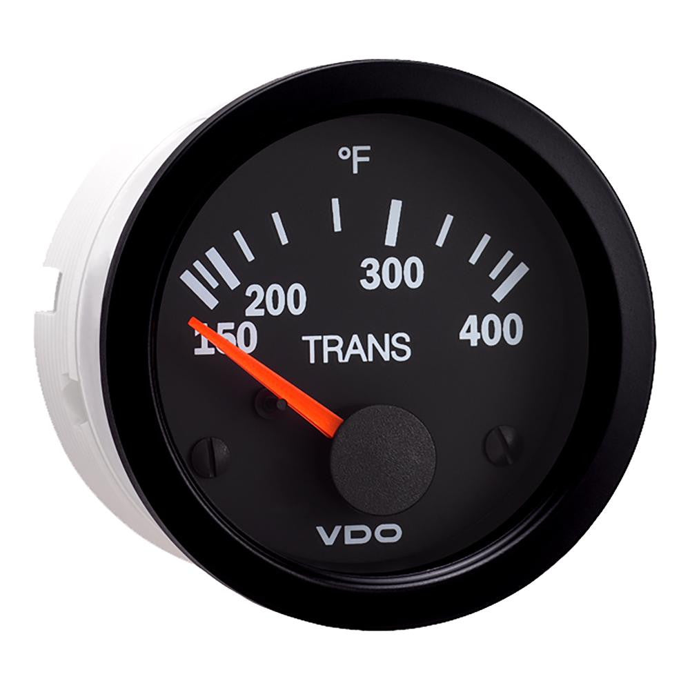 VDO Vision Black 400&#176;F Transmission Temperature Gauge - Use with VDO  Sender - 12V