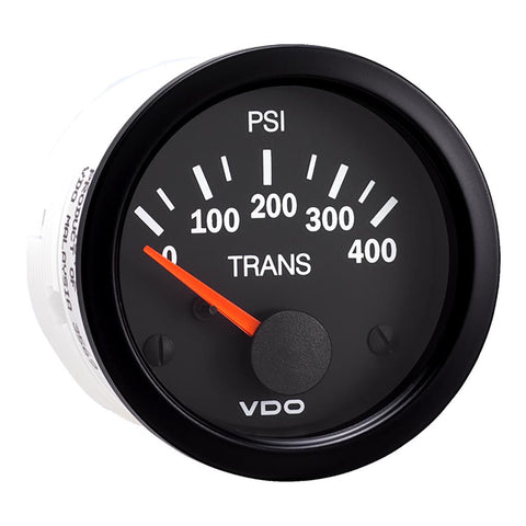 VDO Vision Black 400 PSI Oil Pressure Gauge - Use with VDO Sender - 12V