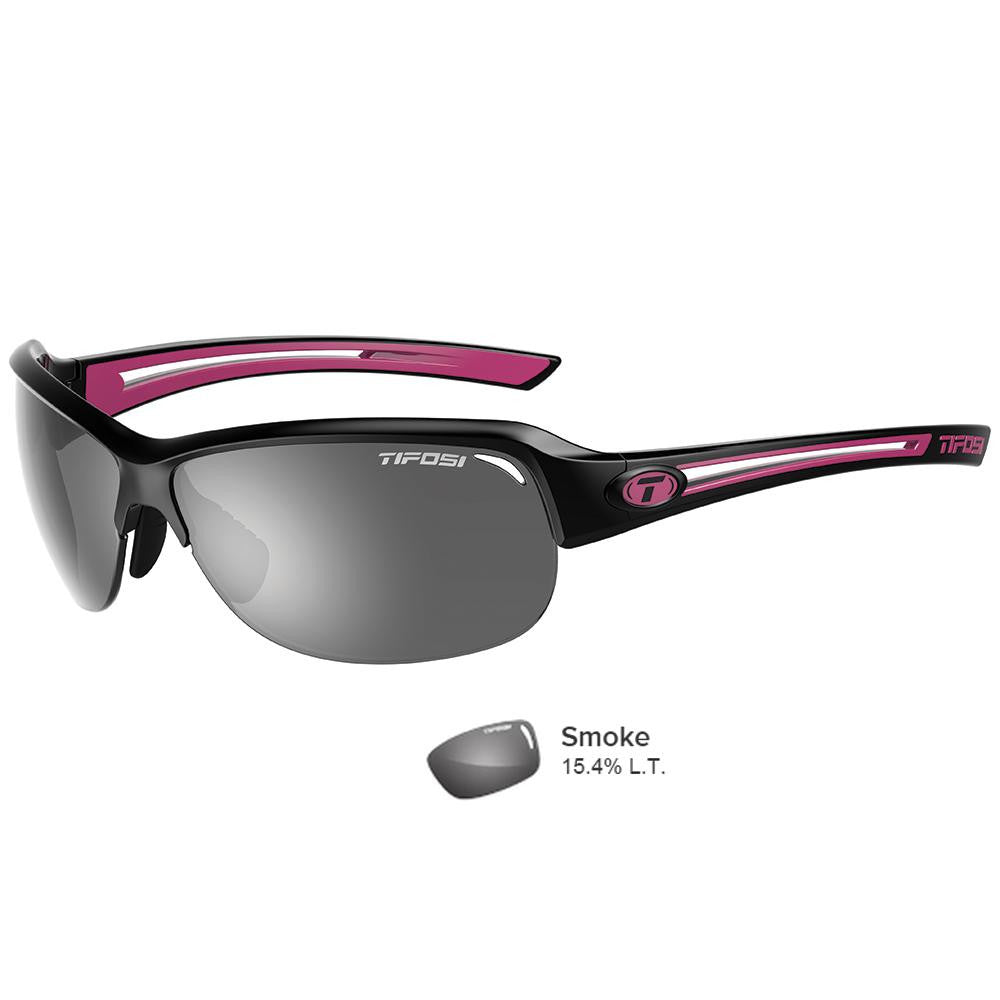 Tifosi Mira Black-Pink Single Lens Sunglasses - Smoke