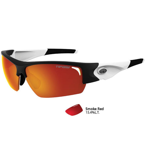 Tifosi Lore SL Black-White Single Lens Sunglasses - Smoke Red