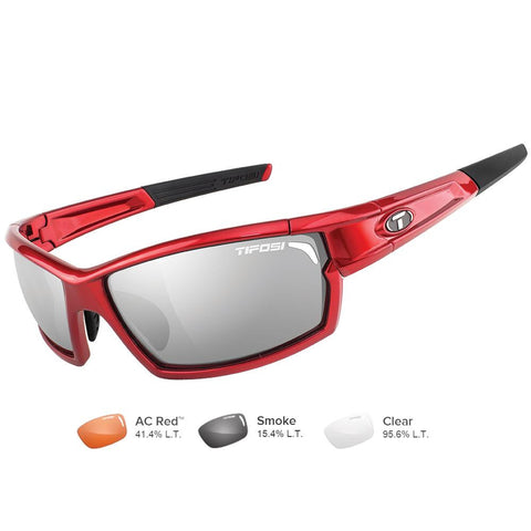 Tifosi Camrock Metallic Red Interchangeable Sunglasses - Smoke-AC Red&trade;-Clear