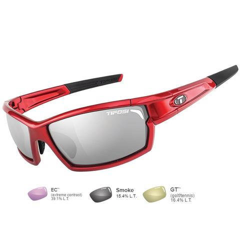 Tifosi Camrock Metallic Red Golf Interchangeable Sunglasses - Smoke-GT&trade;-EC&trade;
