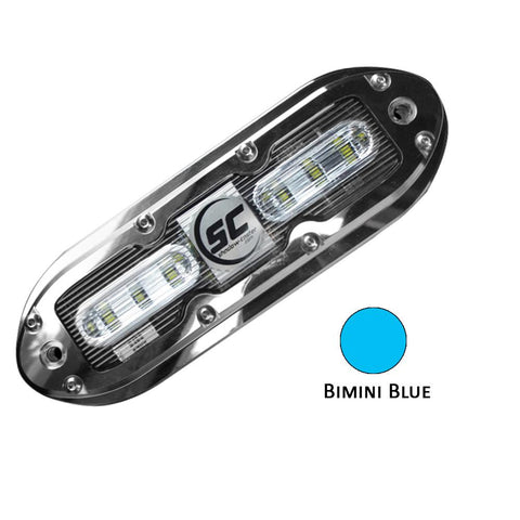 Shadow-Caster SCM-6 LED Underwater Light w-20' Cable - 316 SS Housing - Bimini Blue