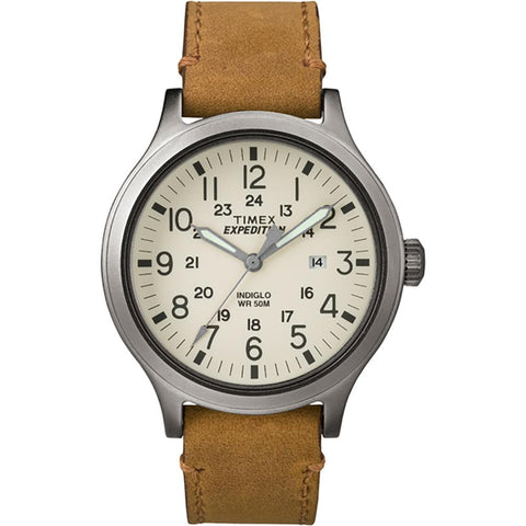 Timex Expedition&reg; Scout 43 Watch - Natural Dial-Tan Leather