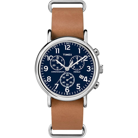 Timex Weekender&reg; Chronograph Slip-Thru Watch - Black-Tan