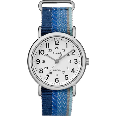 Timex Weekender&reg; Watch - Blue Striped-Denim Strap