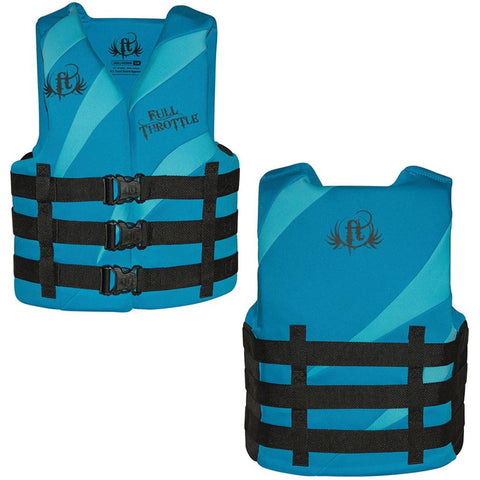 Full Throttle Rapid Dry PFD - Adult L-XL - Aqua-Blue