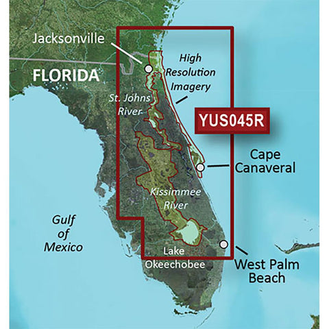 Garmin BlueChart&reg; g2 HD w-High Resolution Satellite Imagery - Florida East Coast + St Johns + Kissimmee River System