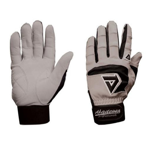 Adult Gray Batting Gloves (Black) (2X Large)