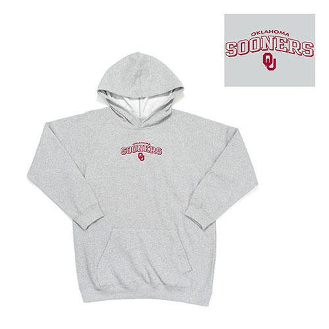 Oklahoma Sooners NCAA Youth JV Hooded Sweatshirt (Heather Grey) (Small)