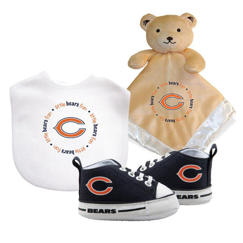 Chicago Bears NFL Infant Blanket Bib and Shoe Deluxe Set