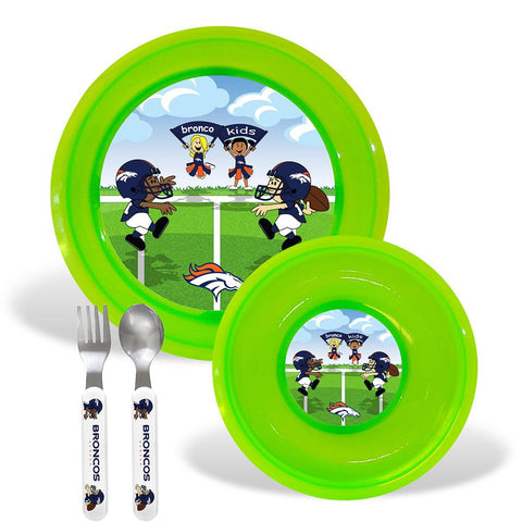 Denver Broncos NFL BPA Free Toddler Dining Set (4 Piece)