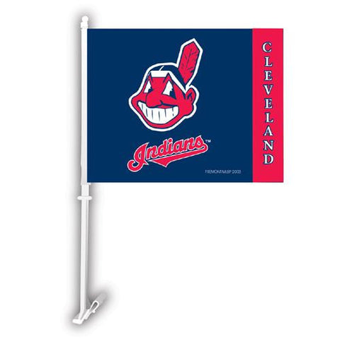 Clevelands Indians MLB Car Flag W-Wall Brackett