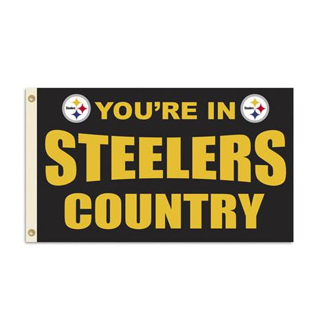 Pittsburgh Steelers NFL You're in Steelers Country 3'x5' Banner Flag