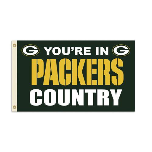 Green Bay Packers NFL You're in Packers Country 3'x5' Banner Flag