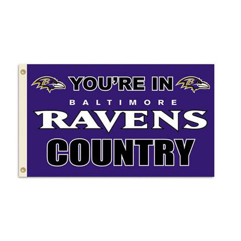 Baltimore Ravens NFL You're in Ravens Country 3'x5' Banner Flag