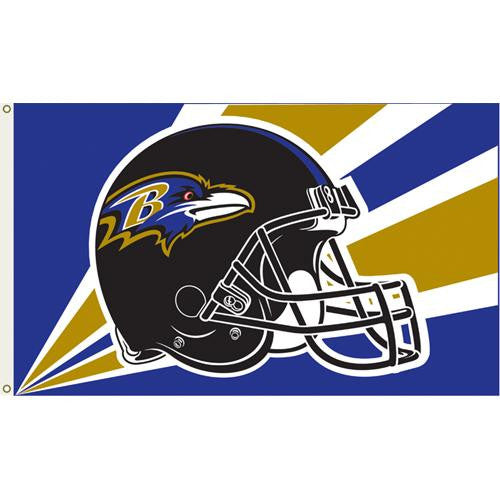 Baltimore Ravens NFL Helmet Design 3'x5' Banner Flag