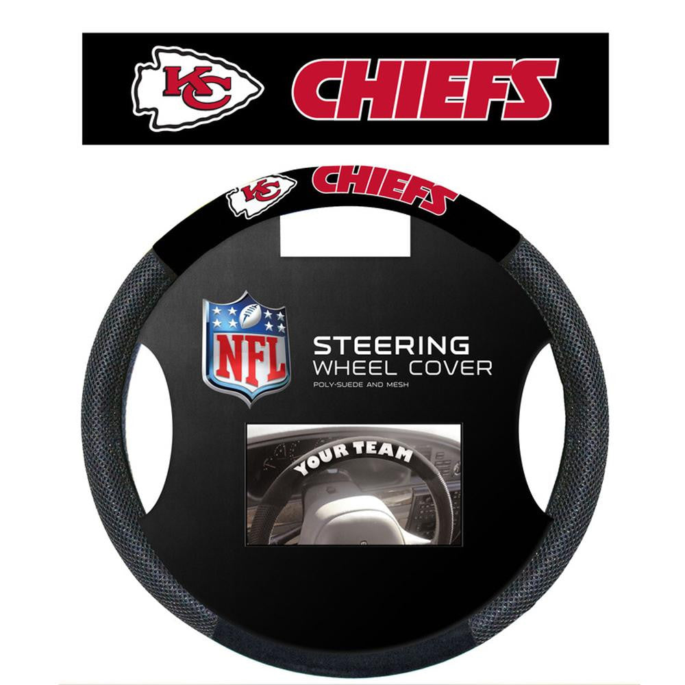 Kansas City Chiefs NFL Poly-Suede Steering Wheel Cover