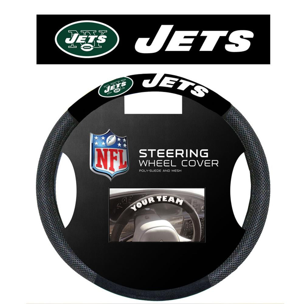 New York Jets NFL Poly-Suede Steering Wheel Cover