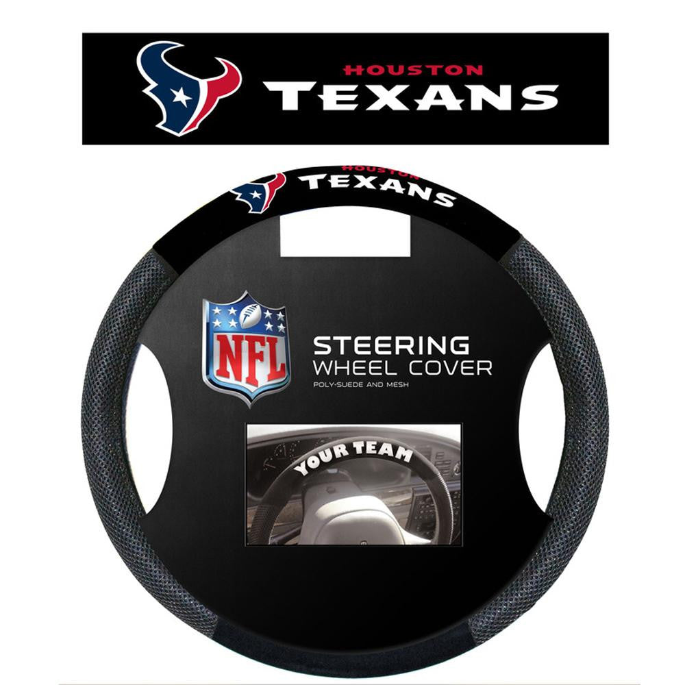 Houston Texans NFL Poly-Suede Steering Wheel Cover