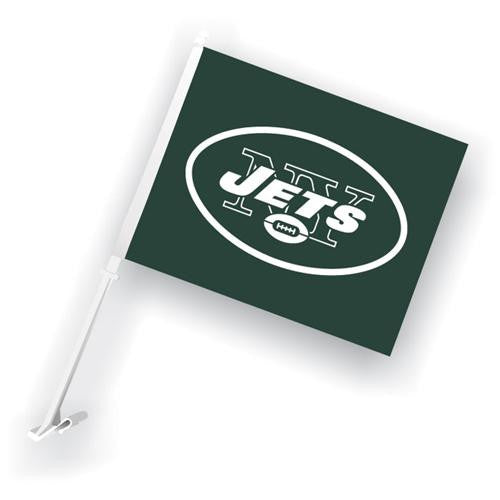 New York Jets NFL Car Flag with Wall Brackett