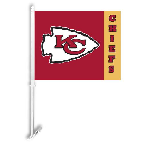 Kansas City Chiefs NFL Car Flag with Wall Brackett