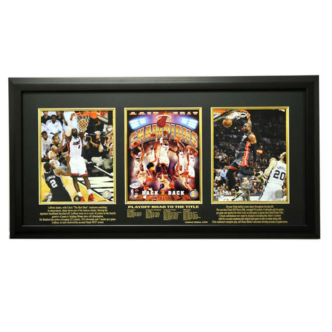 2012-2013 Miami Heat Champions Limited Edition Triple 8x10 Frame, Black