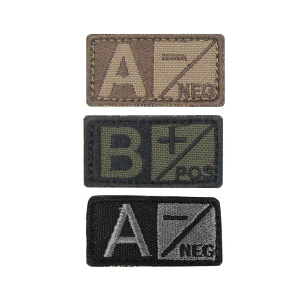 B Blood Type Patch Positive (6 Pack) Color- OD Green-Black