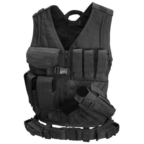 Cross Draw Tactical Vest - Color: Black