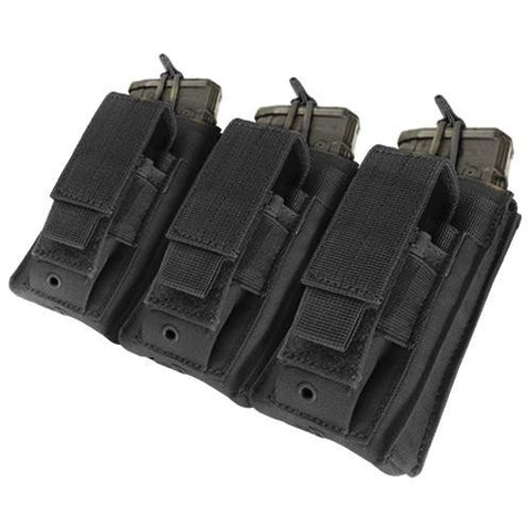 Triple Kangaroo Magazine Pouch holds (3) M4-M16 Mag, (3) Pistol Mag - Color: Black