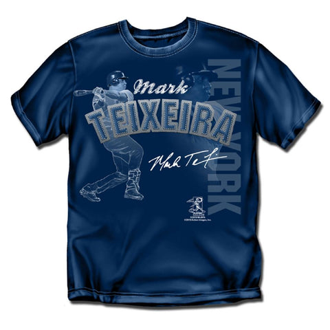 New York Yankees MLB Mark Teixeira Players Stitch Mens Tee (Navy)