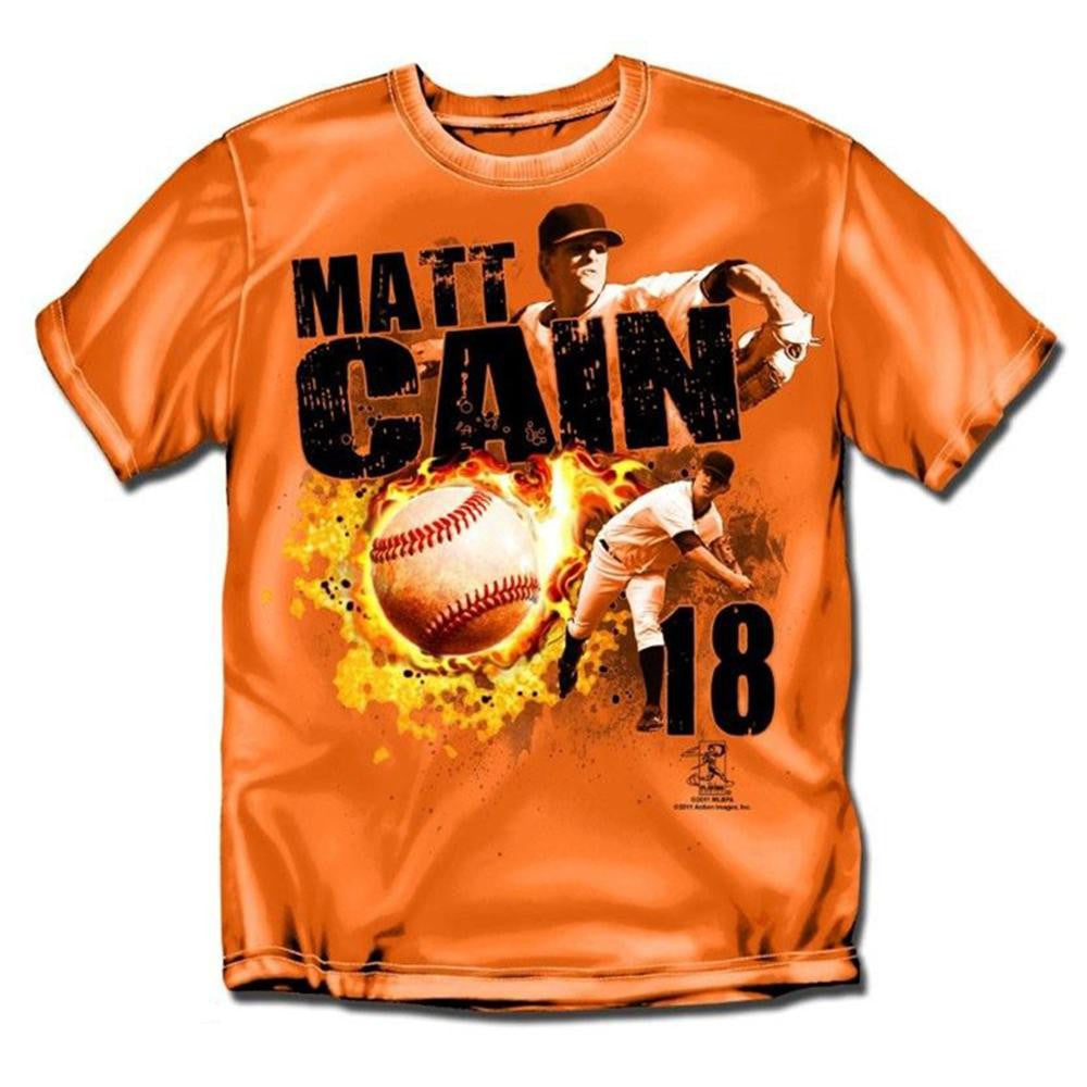 San Francisco Giants MLB Matt Cain #18 Fireball Boys Tee (Orange)