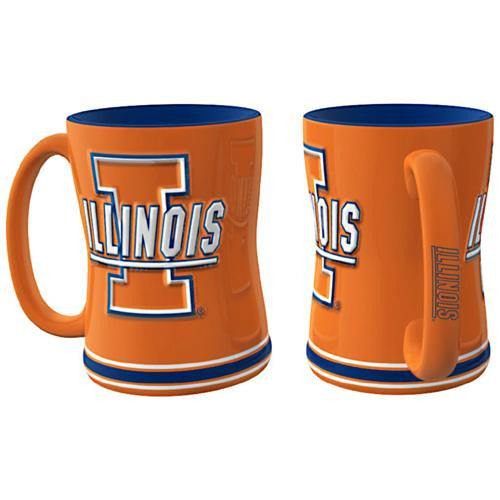 Illinois Fighting Illini NCAA Coffee Mug - 15oz Sculpted (Single Mug)