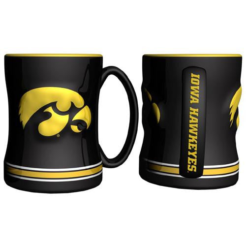 Iowa Hawkeyes NCAA Coffee Mug - 15oz Sculpted (Single Mug)