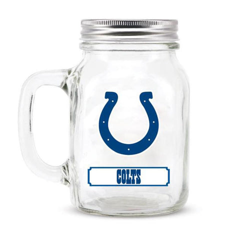 Indianapolis Colts NFL Mason Jar Glass With Lid