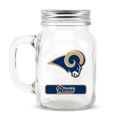St. Louis Rams NFL Mason Jar Glass With Lid