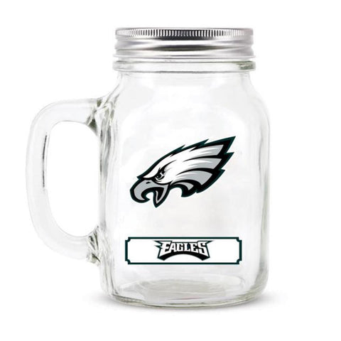 Philadelphia Eagles NFL Mason Jar Glass With Lid