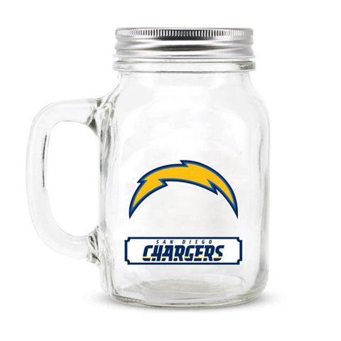 San Diego Chargers NFL Mason Jar Glass With Lid