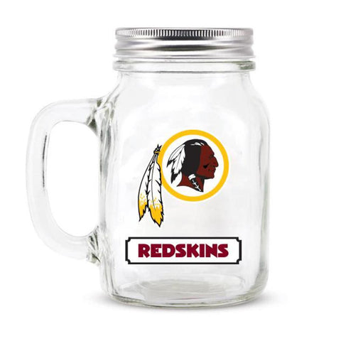 Washington Redskins NFL Mason Jar Glass With Lid