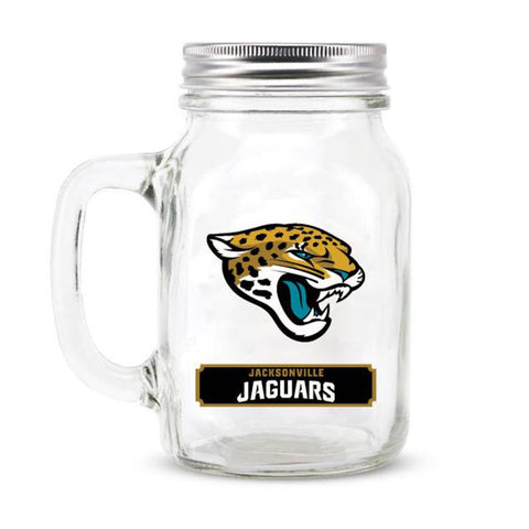 Jacksonville Jaguars NFL Mason Jar Glass With Lid