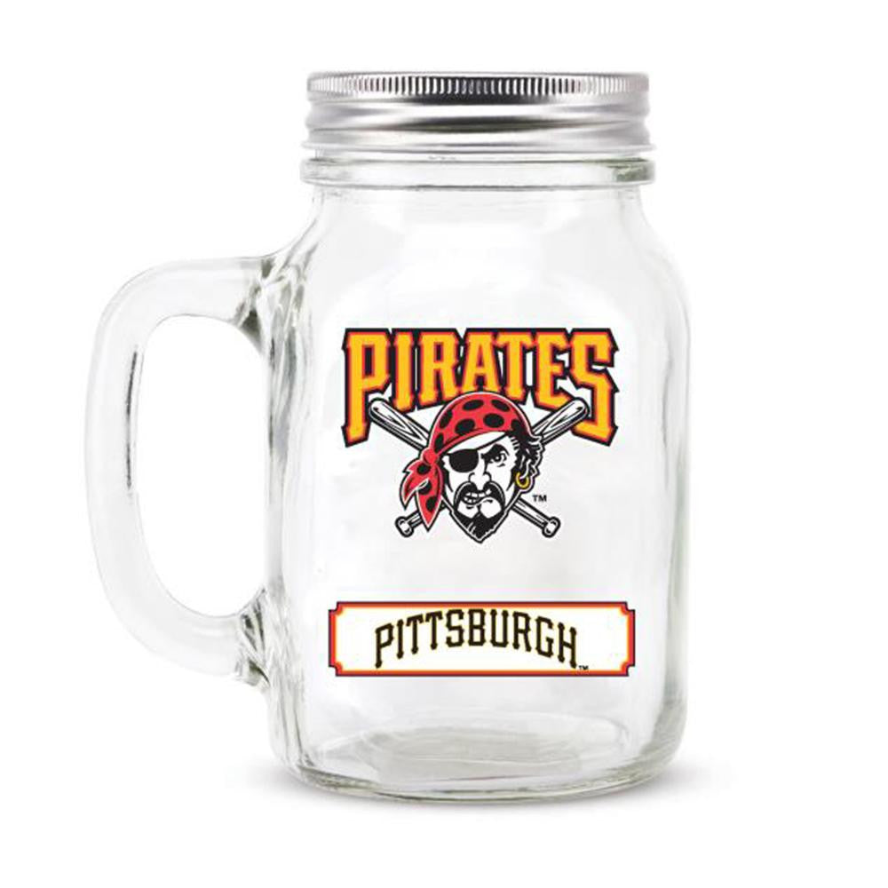 Pittsburgh Pirates MLB Mason Jar Glass With Lid