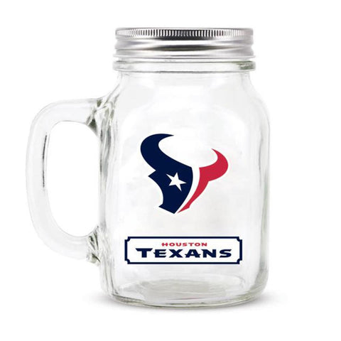 Houston Texans NFL Mason Jar Glass With Lid