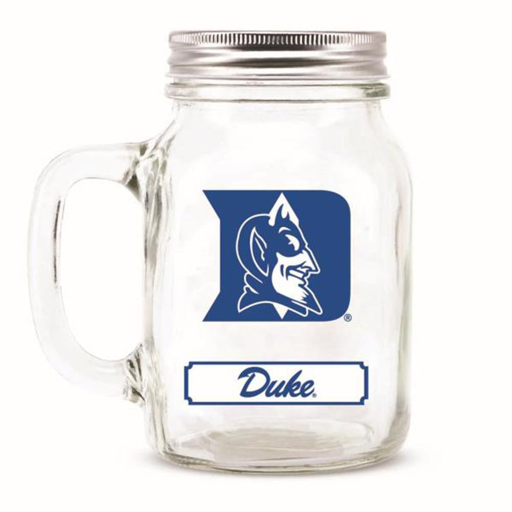 Duke Blue Devils NCAA Mason Jar Glass With Lid