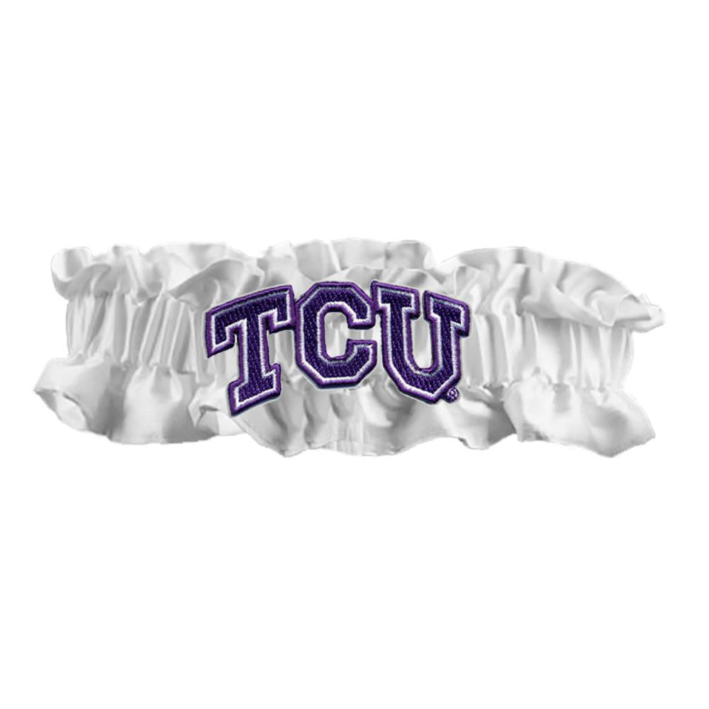 Texas Christian Horned Frogs NCAA Satin Garter (White)