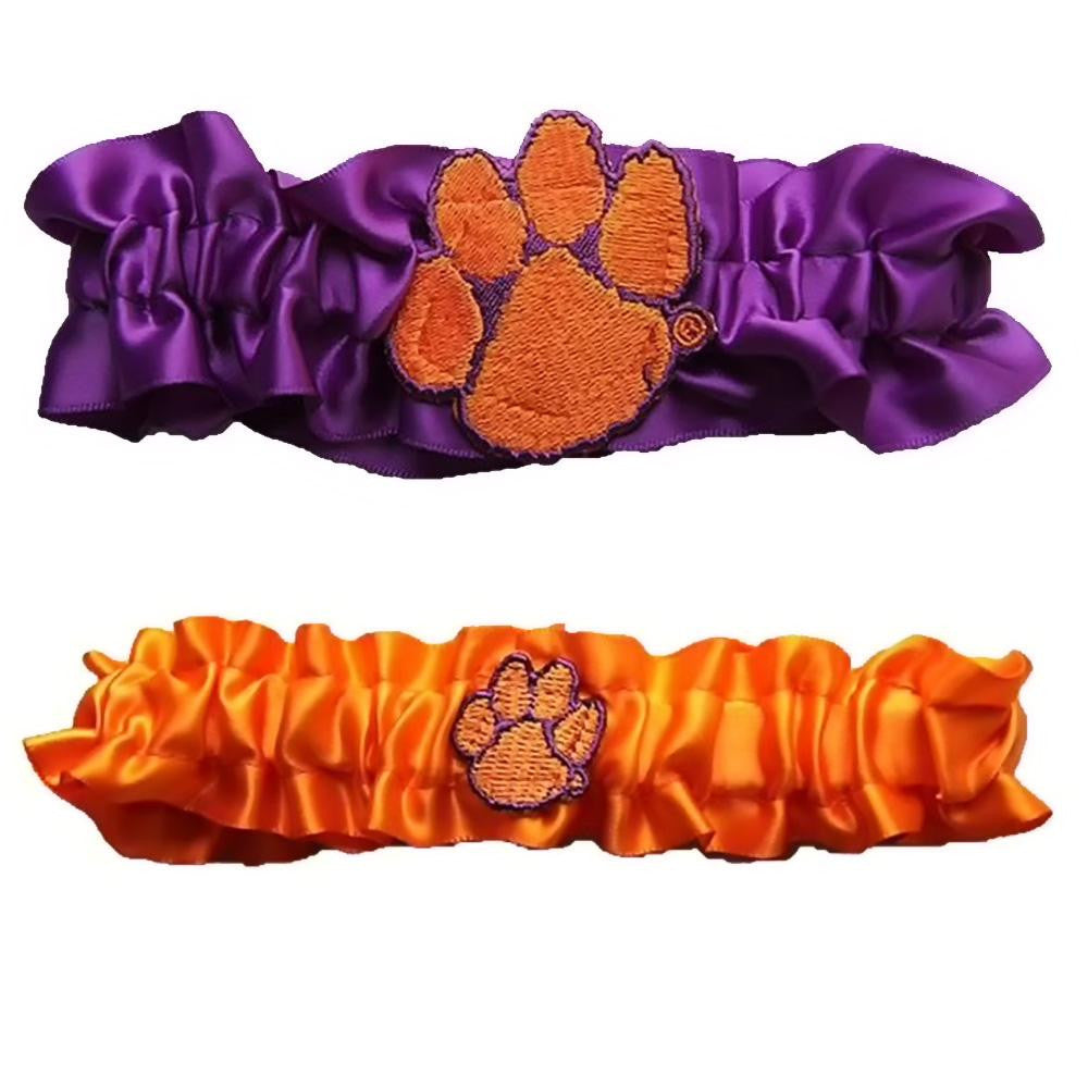 Clemson Tigers NCAA Garter Set One to Keep One to Throw (Purple-Orange)