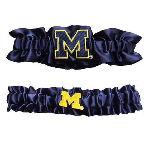 Michigan Wolverines NCAA Garter Set One to Keep One to Throw (Navy Blue-Navy Blue)