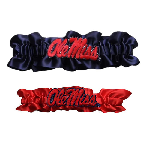 Mississippi Rebels NCAA Garter Set One to Keep One to Throw (Navy Blue-Red)